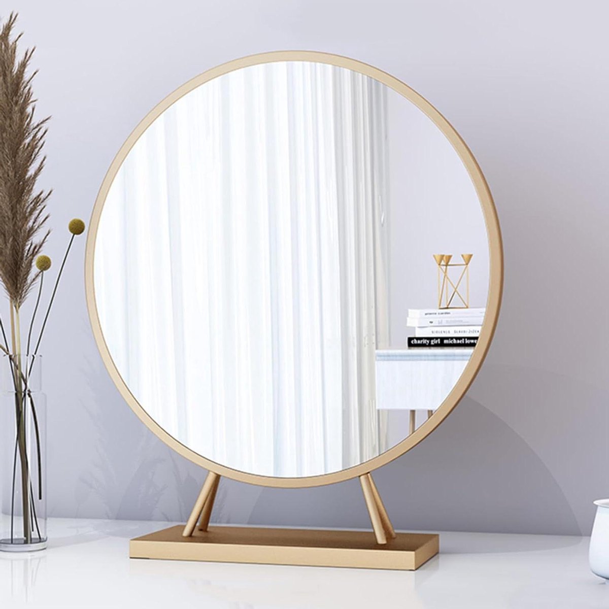 Ronde Spiegel - Kaptafel Spiegel - Make-up Aanbrengen - Hoge Definitie - 50cm - Goud