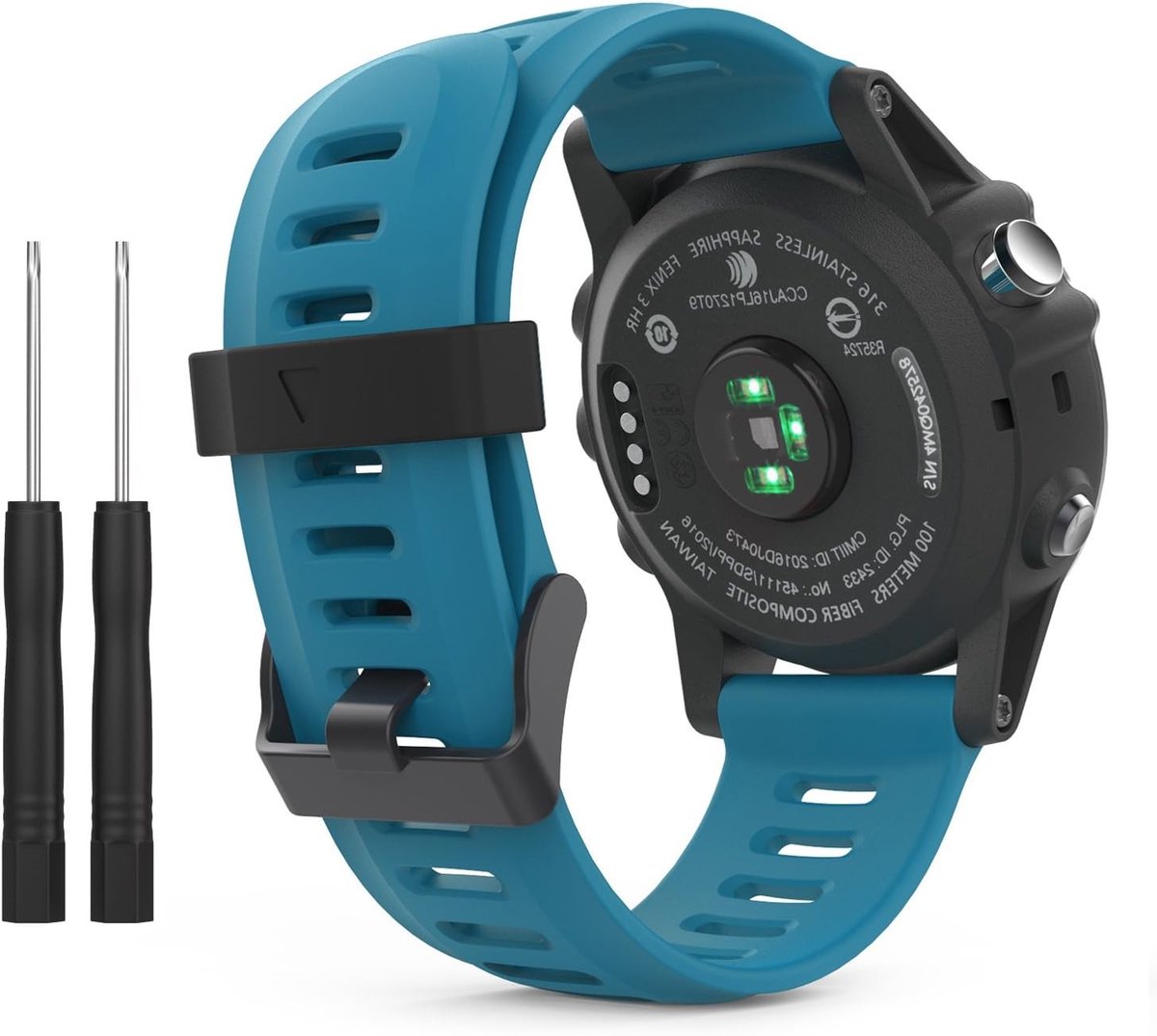 Zachte siliconen vervangband voor Garmin Fenix 3/3 HR, Fenix 5X/5X Plus, Tactix Charlie en Descent Mk1 in blauw, ideaal voor sport en dagelijks gebruik