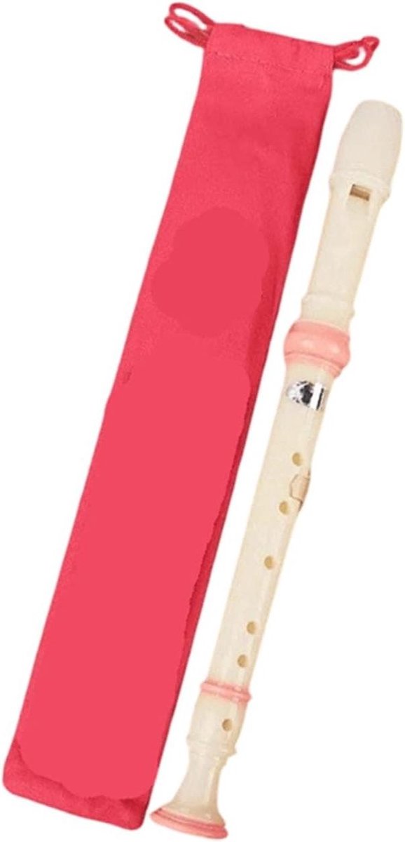 Houten Blokfluit - Sopraan Recorder - Muziek Leren - 6 Gaten - 37 cm - Roze