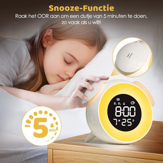 Kinderwekker - Digitale Wekker Slaapkamer - Slaaptrainer Kinderen - slaapwekker — afbeelding 3