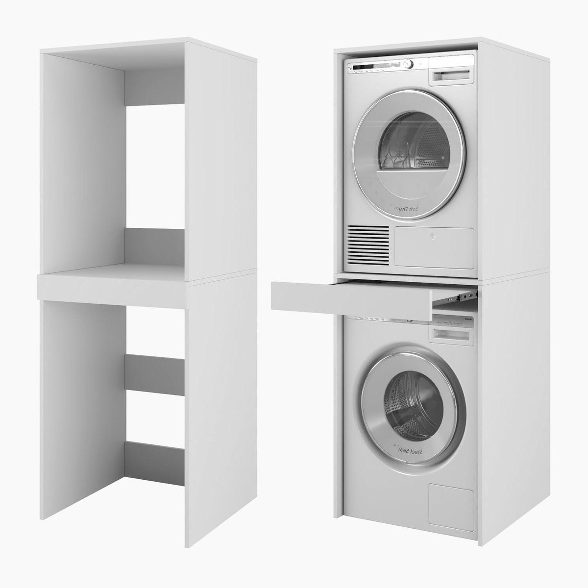 Wasmachine Ombouw - Opbouwmeubel - Kast Wasdroger - Meubel - ruimtewinst