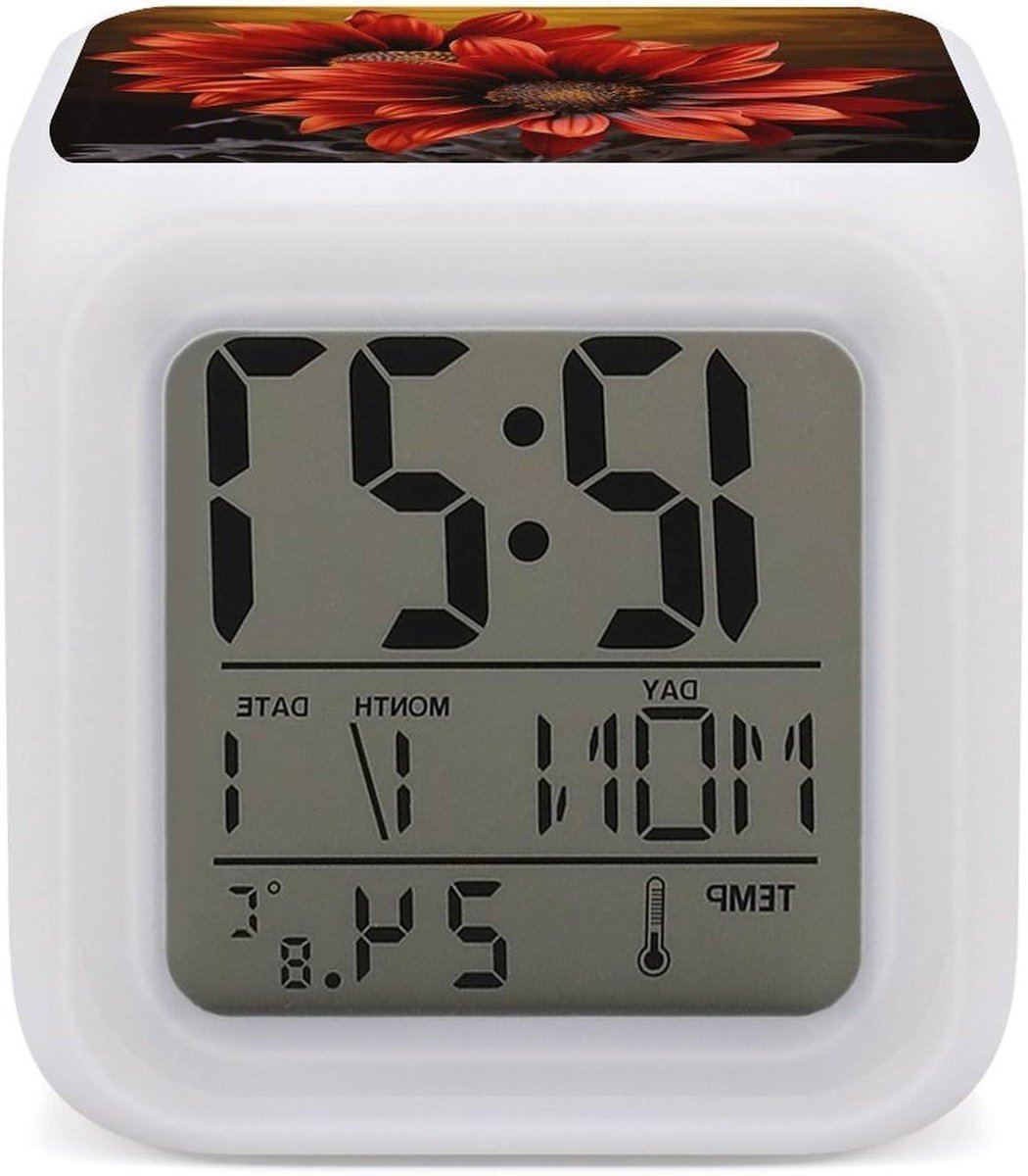 Digitale Wekker - LED Klok - Tijd Bijhouden - Zeven Kleuren - N.v.t. - Multicolor