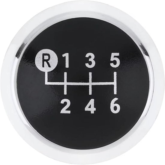 Versnellingspookknop - Schakelknop - Auto Interieur - Handgeschakeld 6-versnellingen - 42 mm - Zwart en Zilver — afbeelding 3
