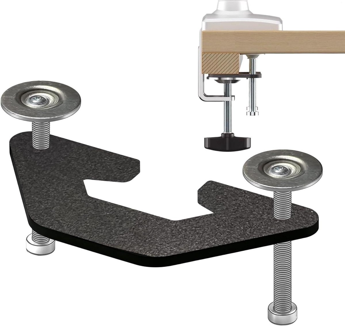 Montageplaat Monitorarm - Klembasis Bevestiging - Stabiele Werkplek - Versterkte Staalconstructie - 1-9.9cm Tafel - Zwart
