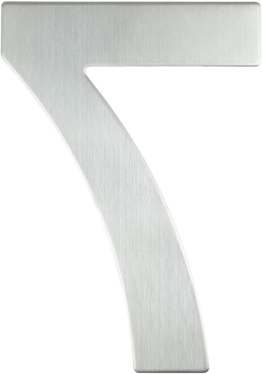 Huisnummer Roestvrij Staal - Adresbord Zilver - Huisadres Aangeven - Zelfklevende Bevestiging - 30cm Hoog - Zilver