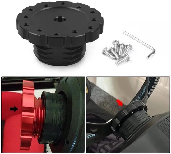 Stuurwiel Adapter - Racestuur Onderdeel - Sim Racing - Aluminium Legering - 75mm - Rood — afbeelding 3