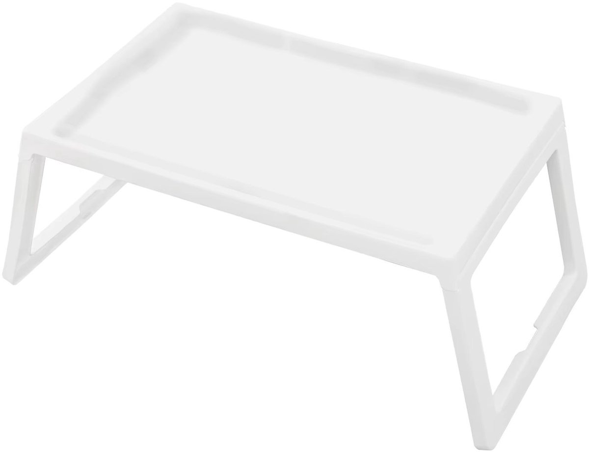 Venzor - Opvouwbare Bedtafels - 4 Stucks - Kunststof - Wit - Antislip - 54,5x36 cm - Multifunctioneel