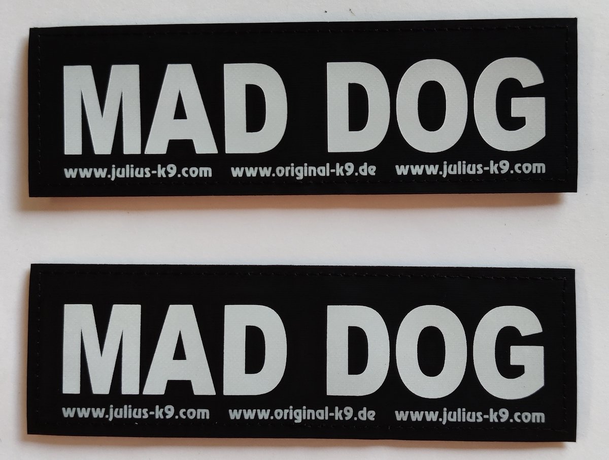 Set Labels voor Powerharness - Large tekst: MAD DOG