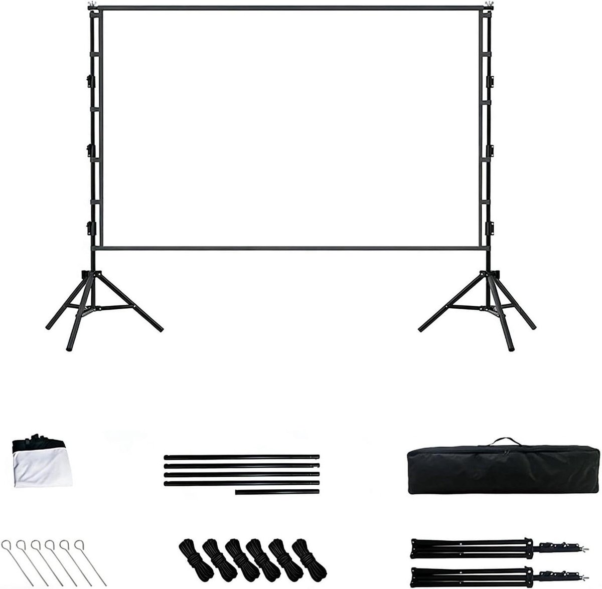 Projectiescherm - Beamerdoek - Films en Sport - Dubbel Frame Stabiliteit - 16:9 Beeldverhouding - Wit