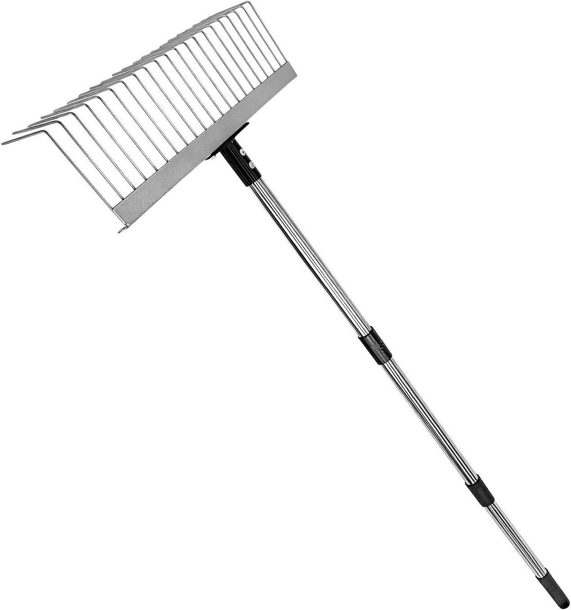 Tuinhark Verstelbaar - Bladhark Gazon - Gazononderhoud Reinigen - Ergonomisch Ontwerp - Tot 125 cm - Metaal
