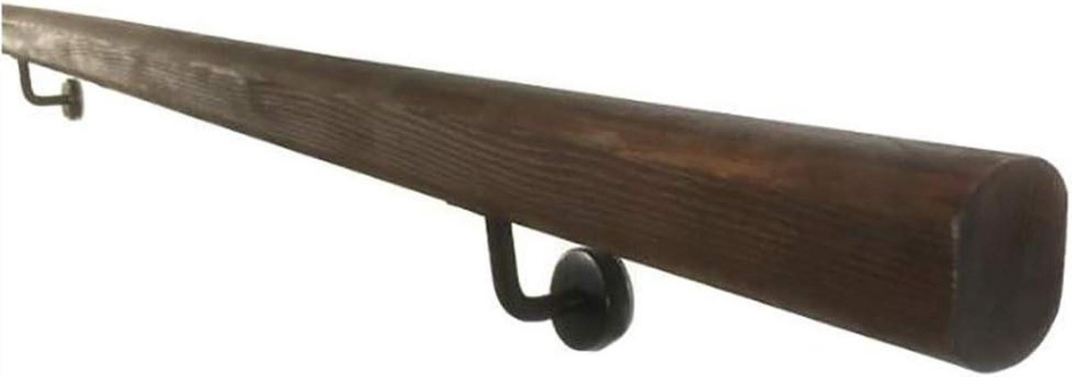 Houten Leuning - Trapleuning Wandmontage - Veiligheid Verhogen - Massief Hout - 30-150cm - Houtkleur