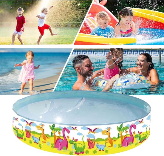 Baby zwembad - Opblaasbaar bad - Buiten spelen - Krasvrije structuur - 120 x 25 cm - Blauw — afbeelding 4