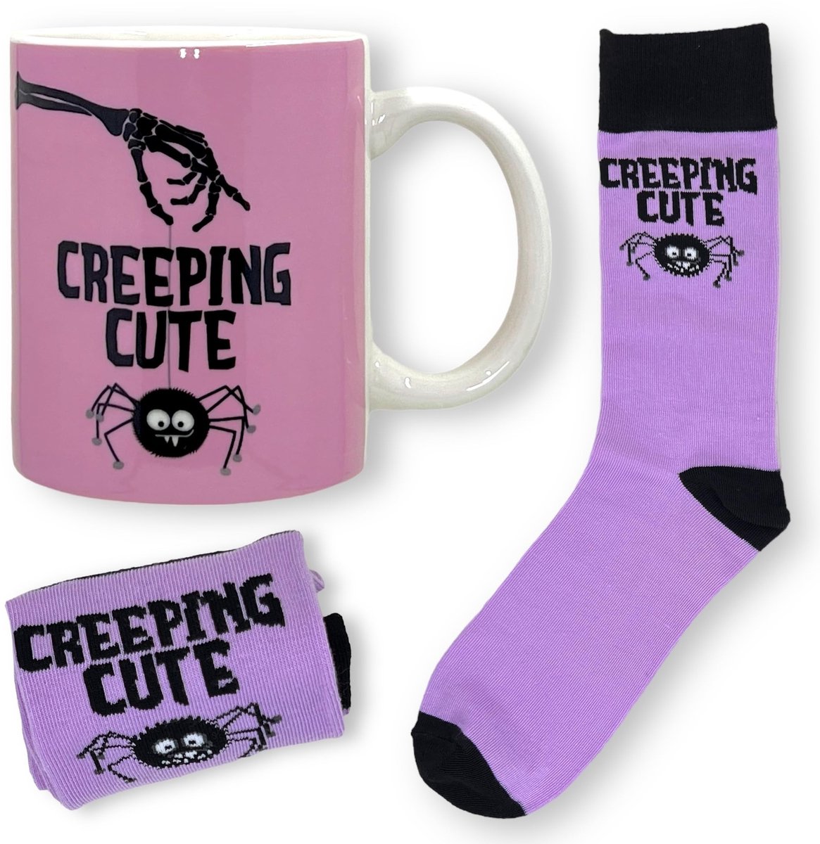 Dailygoods - QCTrial - Dailygoody - Koffiemok en Sokken Cadeauset - Mug Sock Set - 300ml Keramiek - Warme en Koude Dranken - Halloween Design - Perfect cadeau voor de...