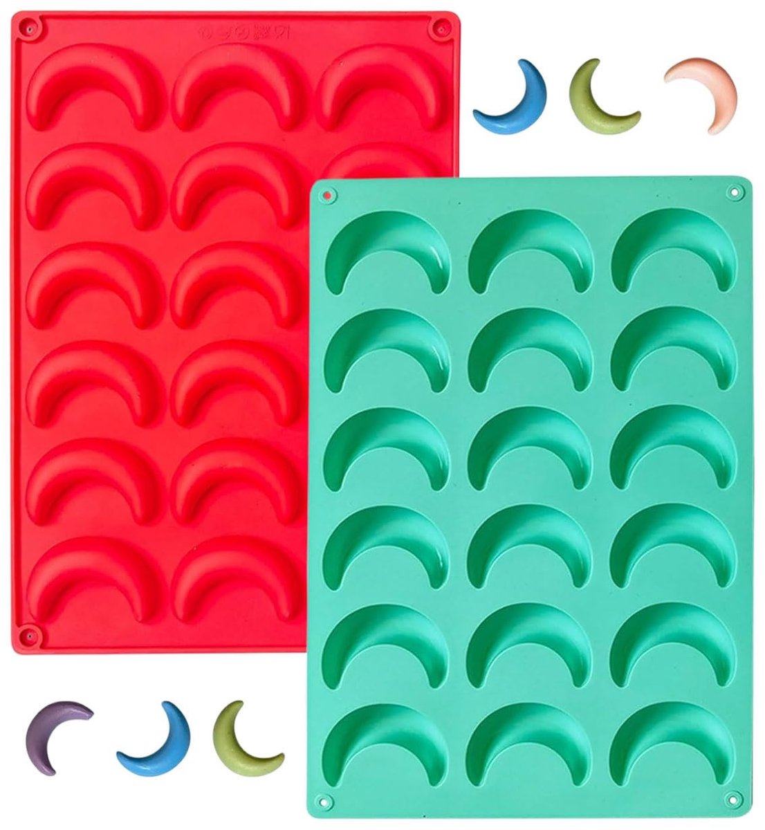 Dailygoods - Set van 2 Siliconen Bakvormen voor Vanille Kipferl