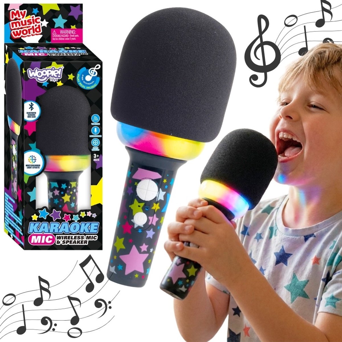 Woopie Draadloze Karaokemicrofoon Met Luidspreker Zwart Bt - UNI