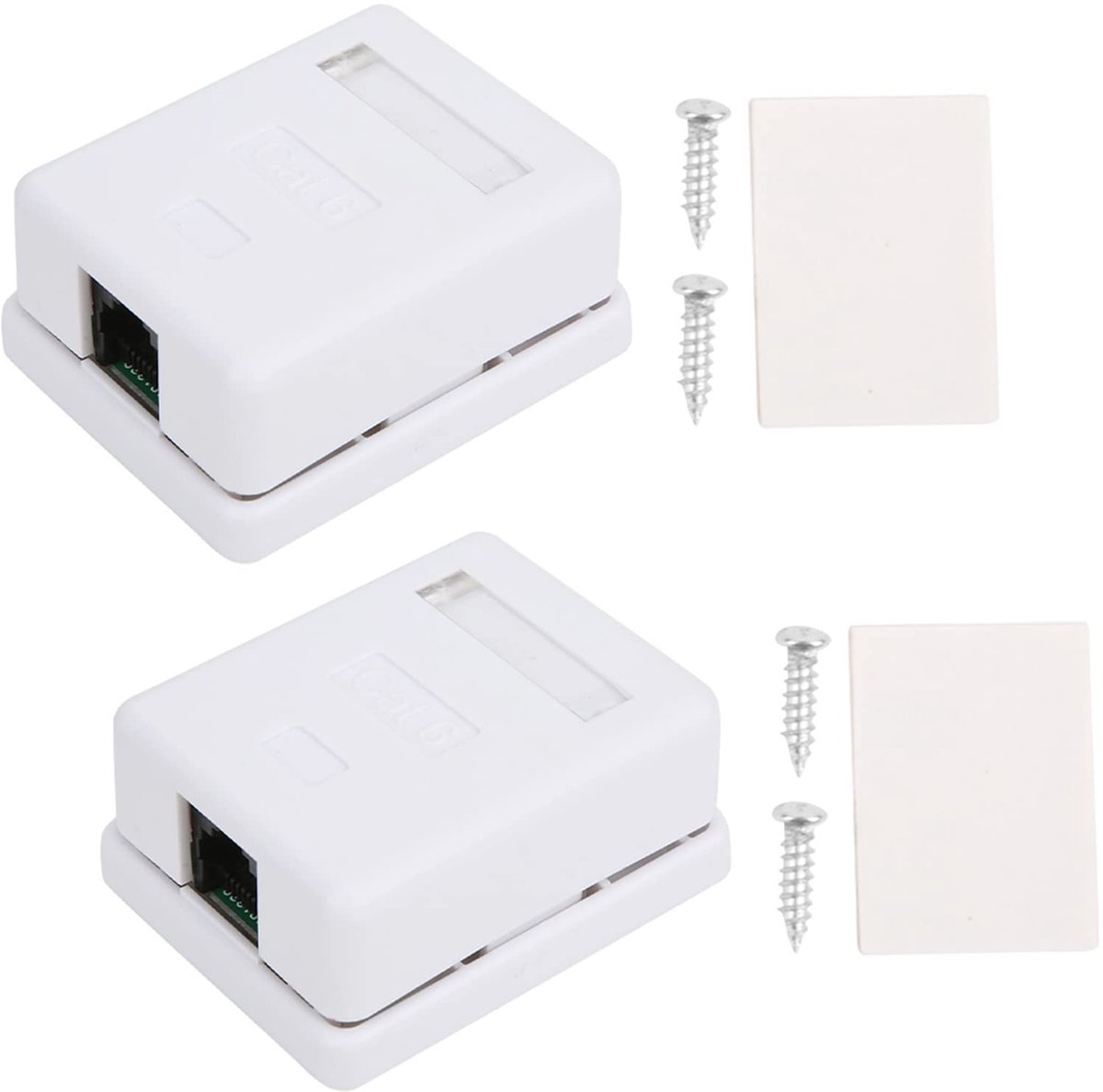 Dailygoods - RJ45 Opbouwdozen Set van 2 voor Netwerkbedrading