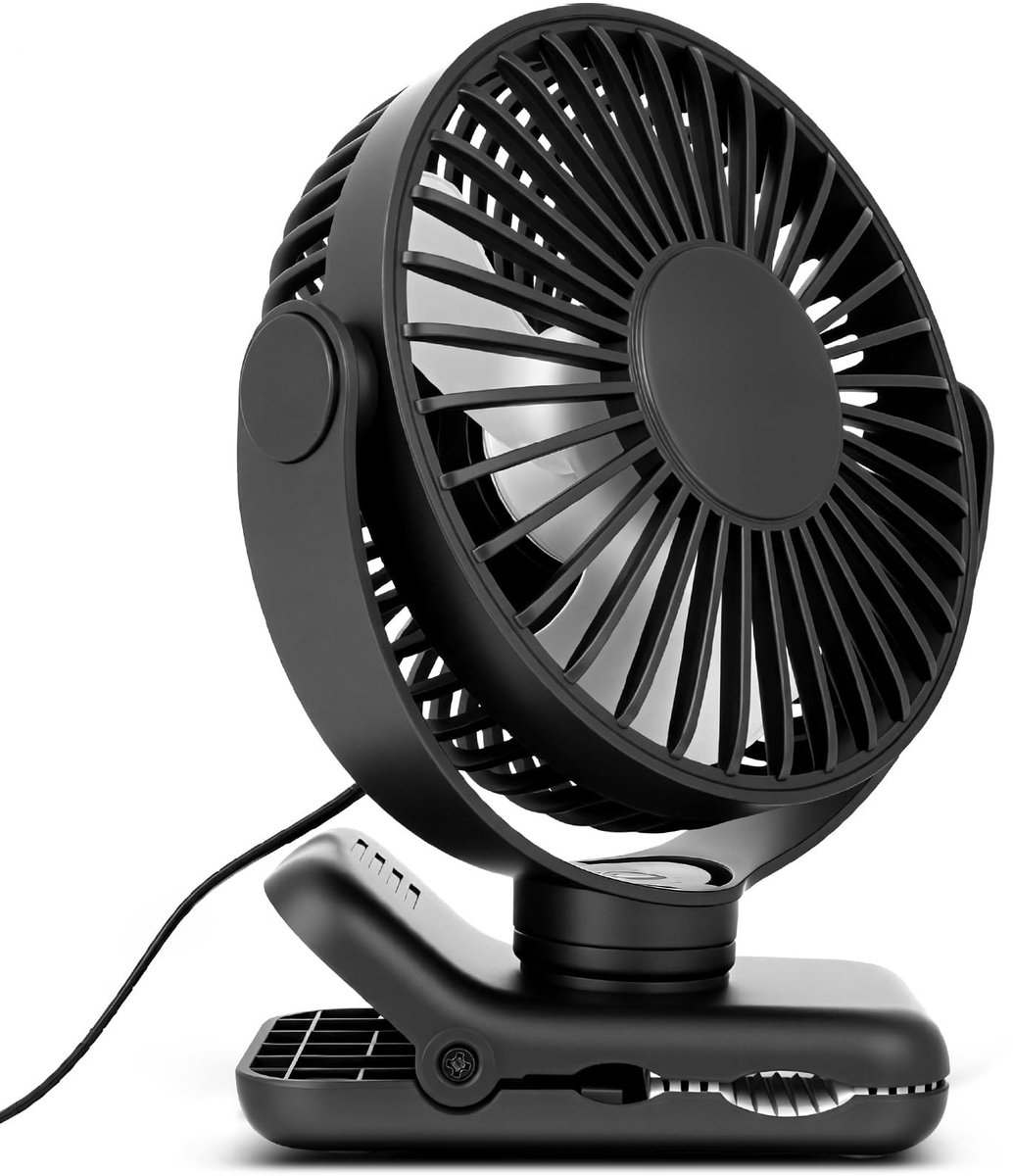 Dailygoods - USB Bureauventilator met 360° Draaibare Hoofden