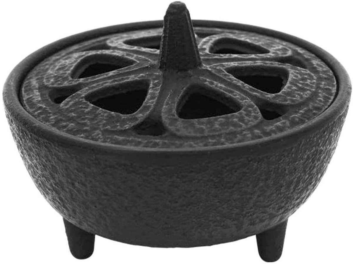 Dailygoods - Innovra - Gietijzeren Wierookbrander met Deksel voor Meditatie