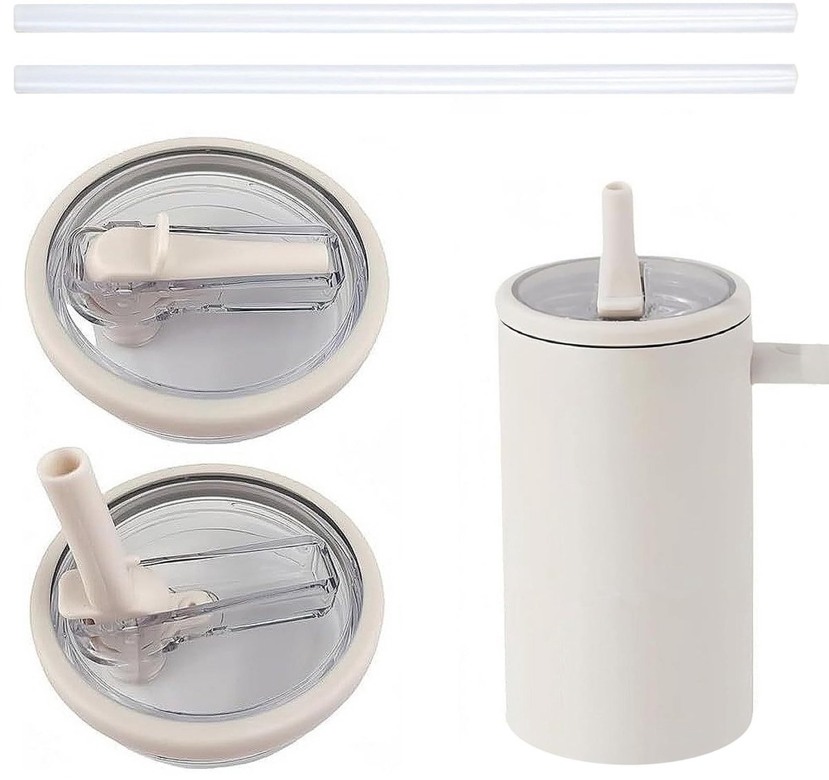Dailygoods - Vervangende Lekvrije Tumbler Dekselset met Rietjes