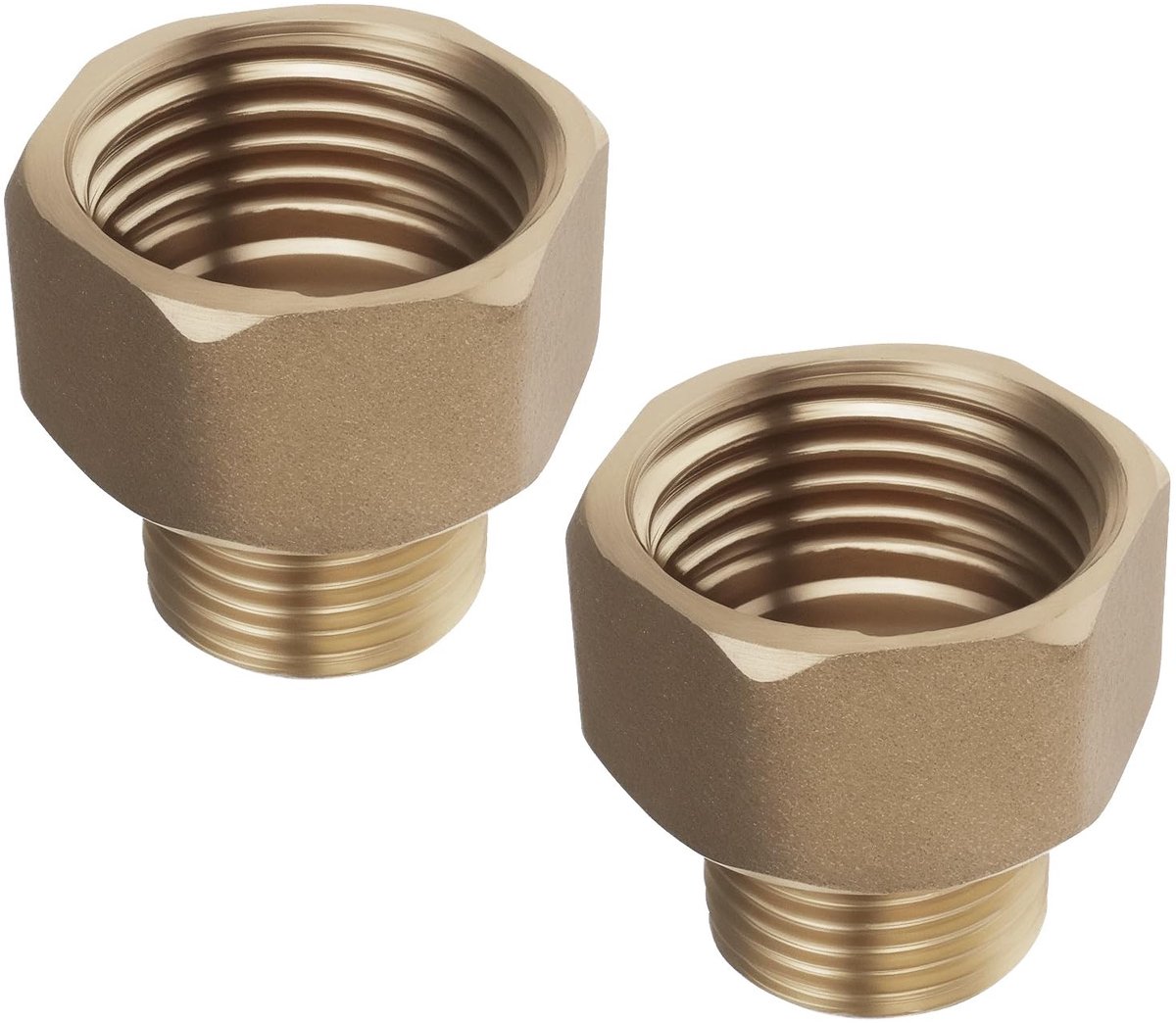 Dailygoods - Messing Pijp Adapter Set van 2 voor Air, Water en Gas