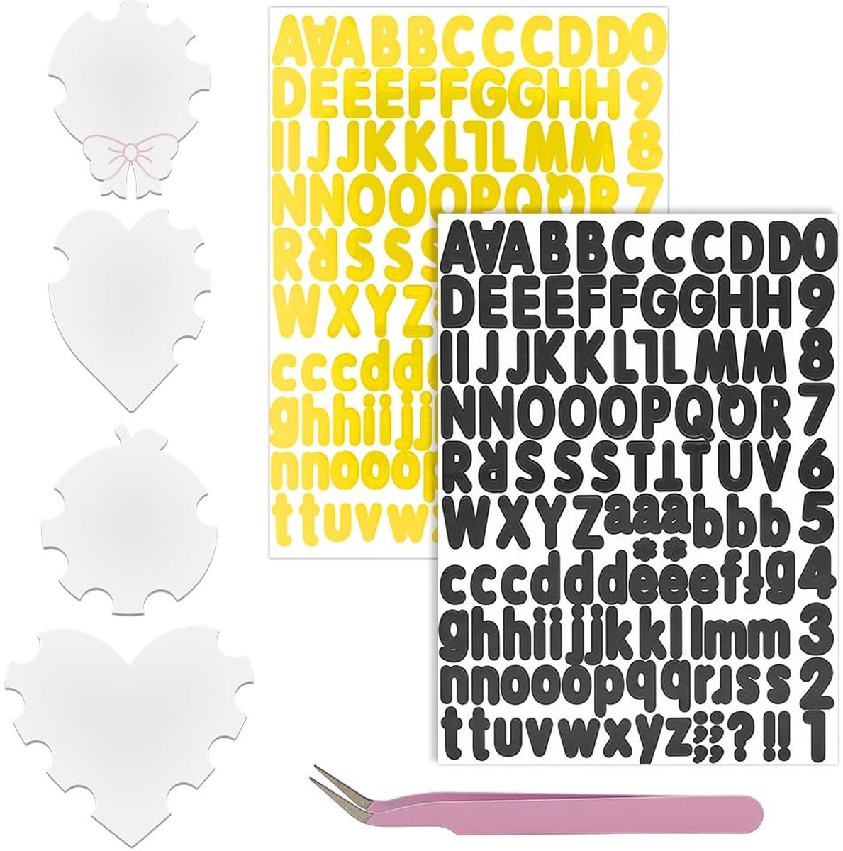 Dailygoods - Set van 4 Acryl Nagel Foto Display Borden met Stickers