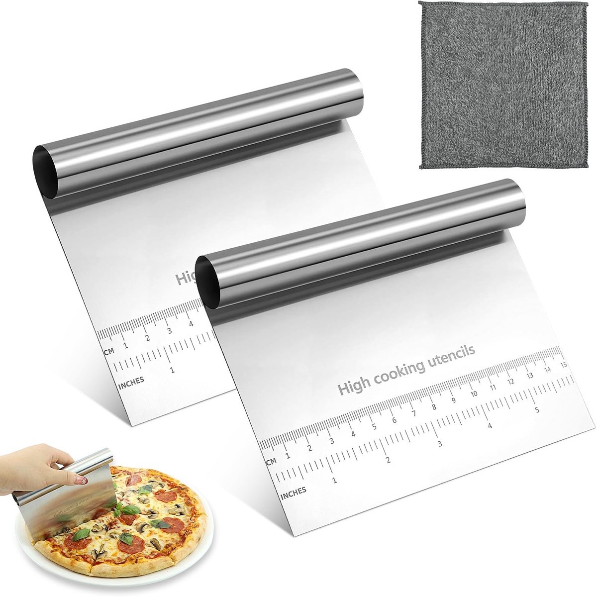 Dailygoods - Set van 2 Roestvrijstalen Groentescheppen en Deegschrapers