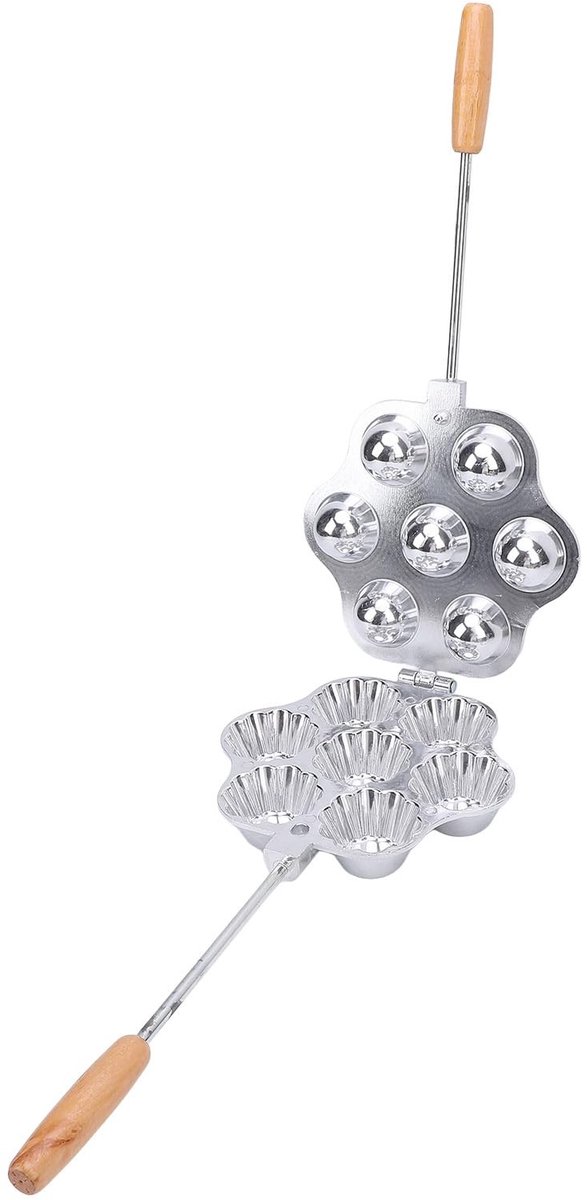 Dailygoods - 7-Gaats Aluminium Eiercakevorm met Handvatten voor Muffins en Taarten
