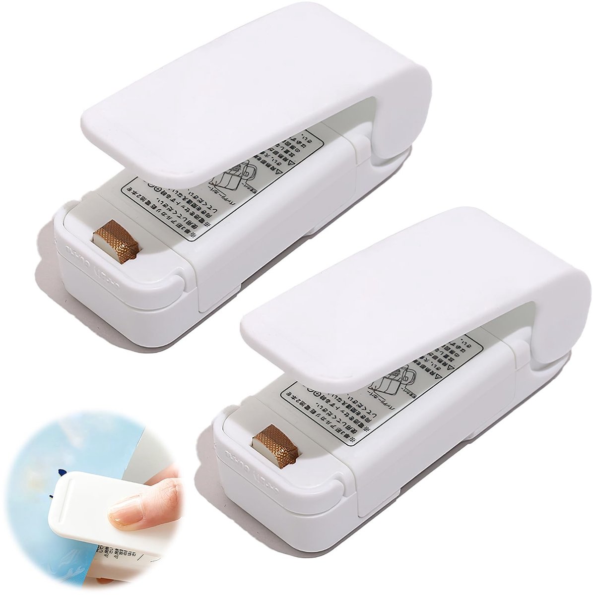 Dailygoods - Mini Folielasapparaat, 2 Stuks voor Plastic Zakken en Snacks