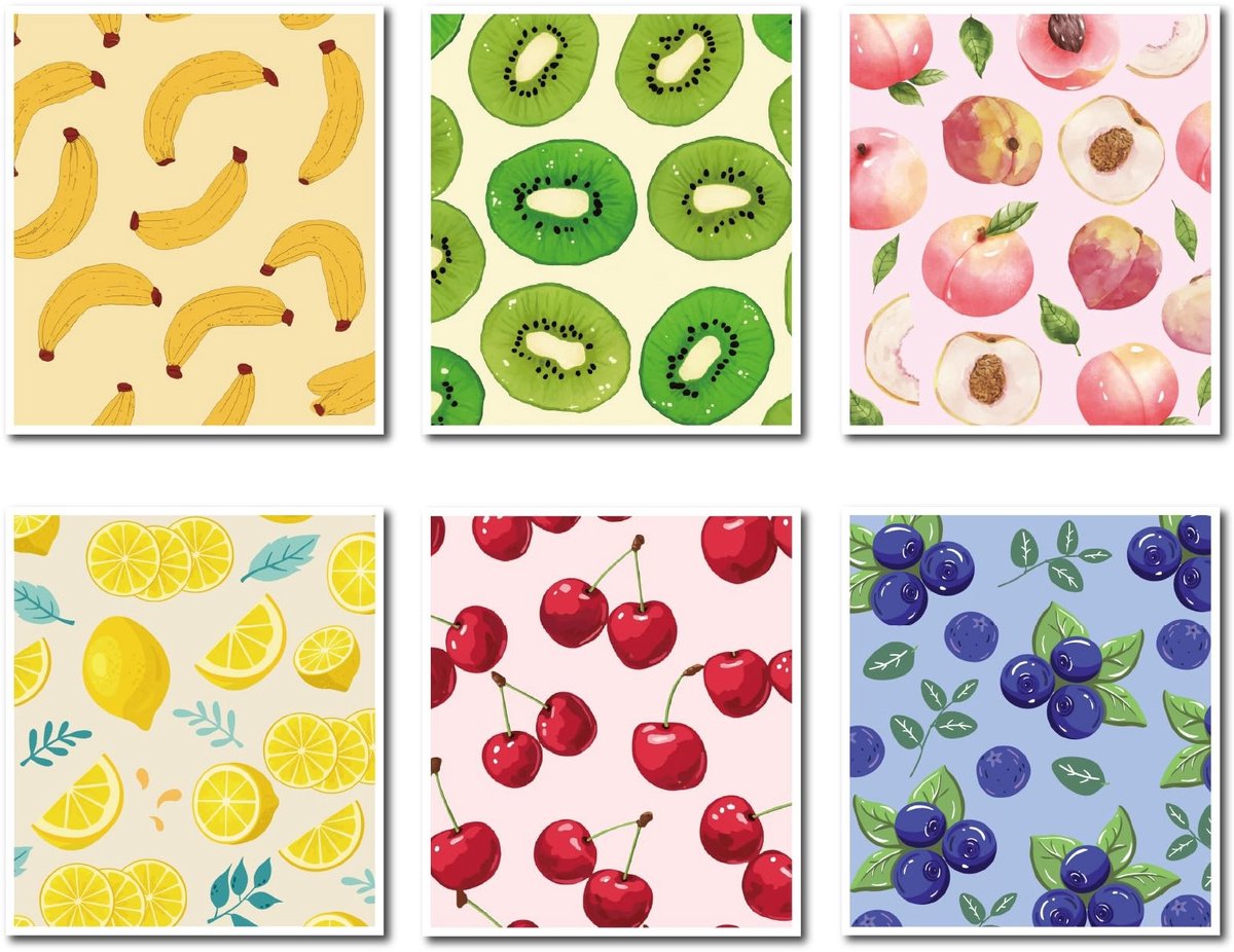 Dailygoods - Set van 6 Herbruikbare Fruit Vaatdoeken voor Keuken