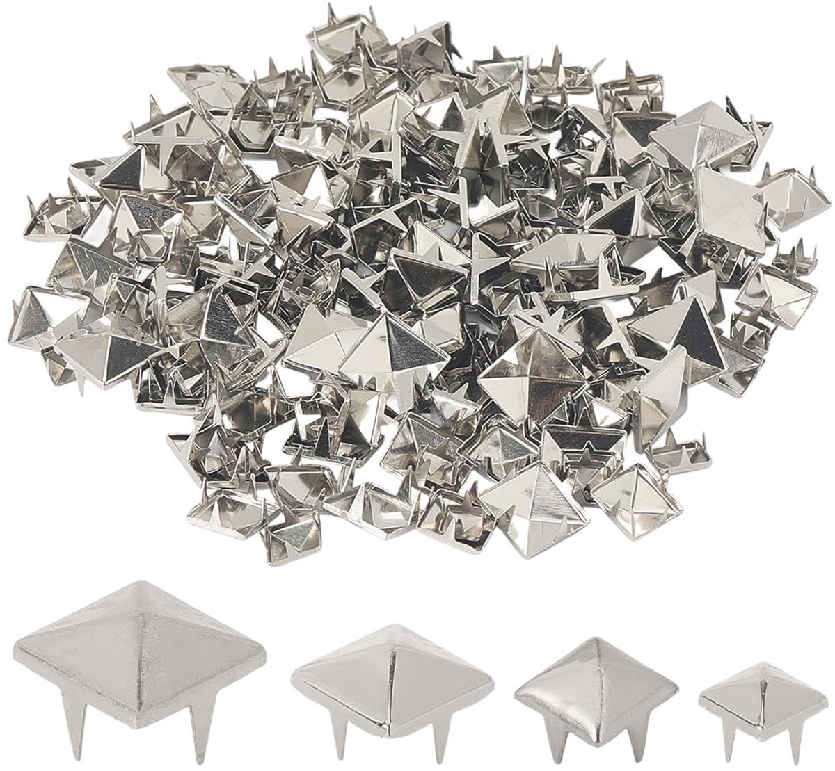 Dailygoods - 200 Stuks Zilveren Piramidevormige Nagel Hoofd Studs voor DIY