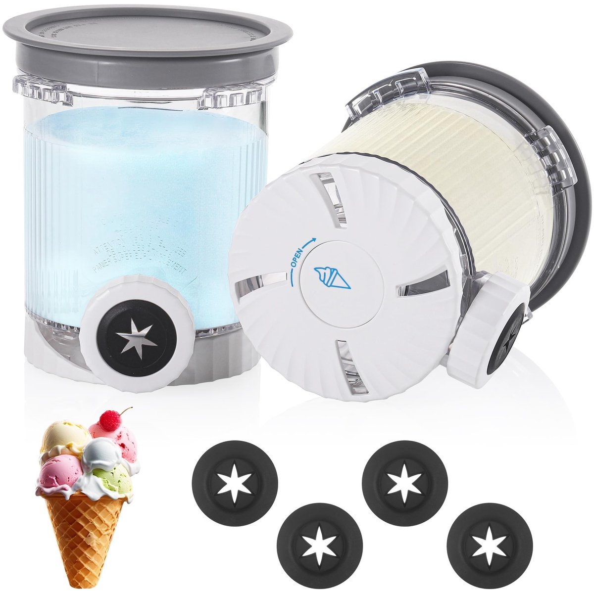 Dailygoods - 2-Pack IJs Pints voor Ninja IJs Machines