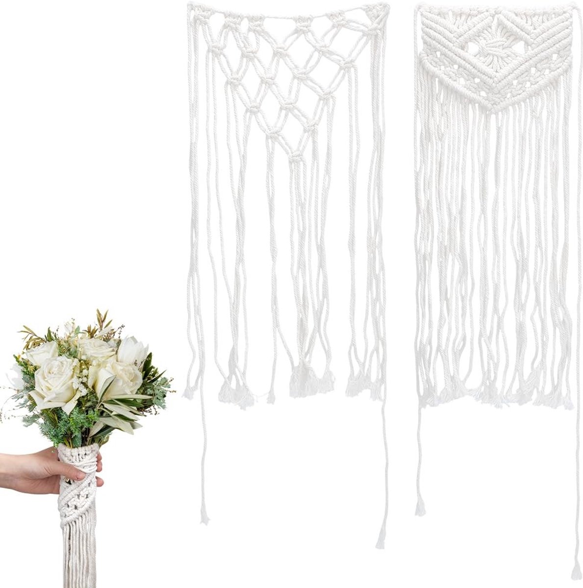 Dailygoods - Set van 2 Handgemaakte Katoenen Boeket Wraps voor Bruiloft en Verjaardag