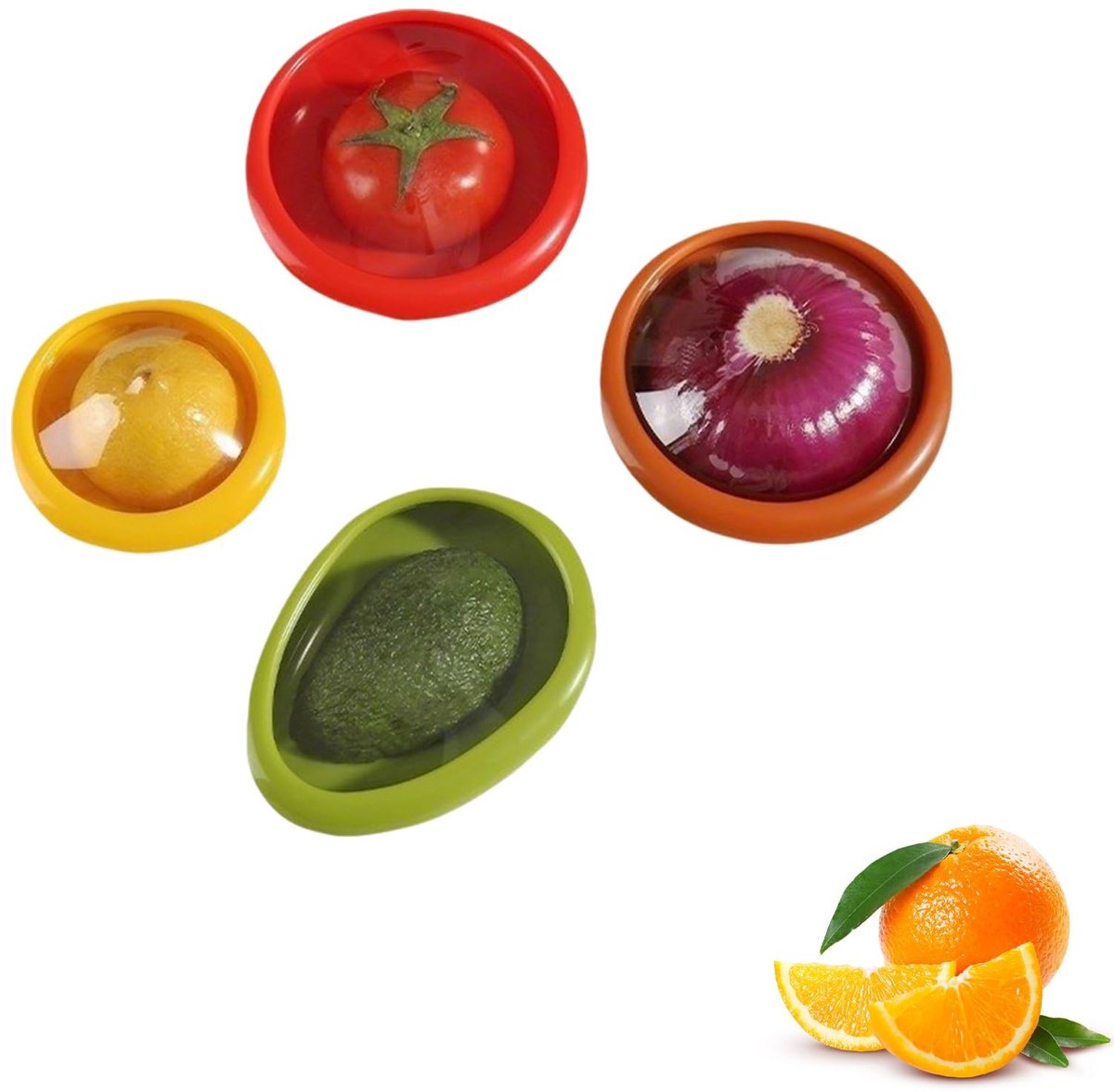 Dailygoods - Set van 4 Herbruikbare Siliconen Fruit- en Groentespaarders