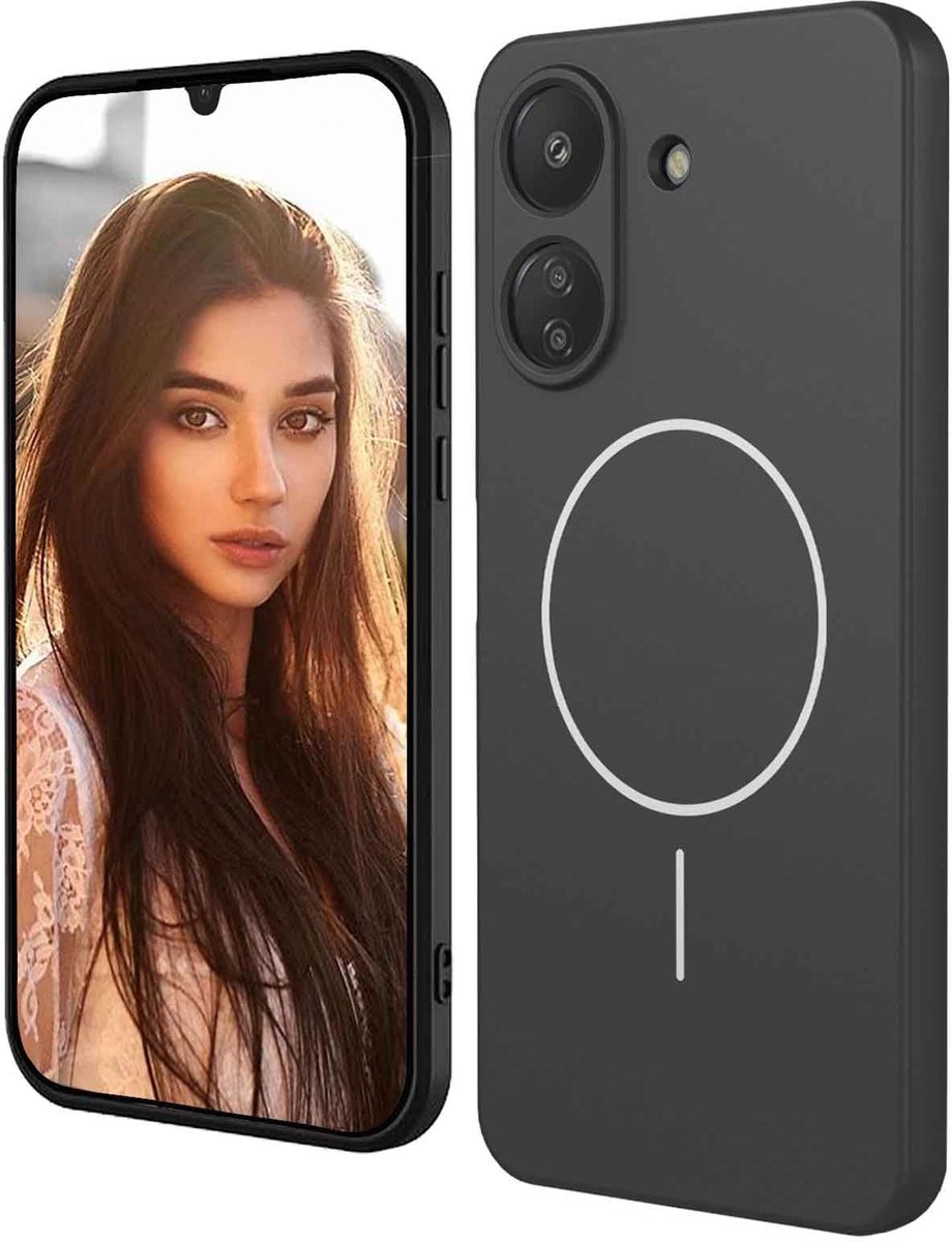 Dailygoods - Magnetisch Hoesje voor Smartphone met Microfiber Voering - Zwart