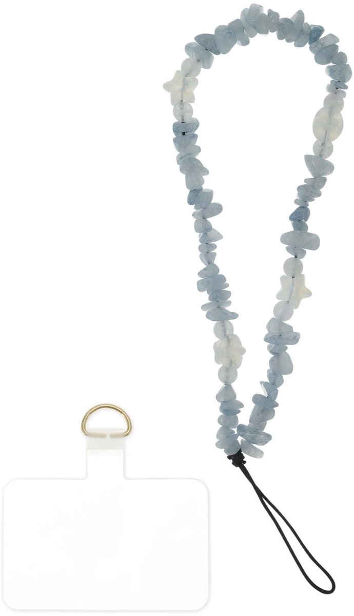 Dailygoods - Telefoonketting met Parels en Universele Telefoonarmband Blauw
