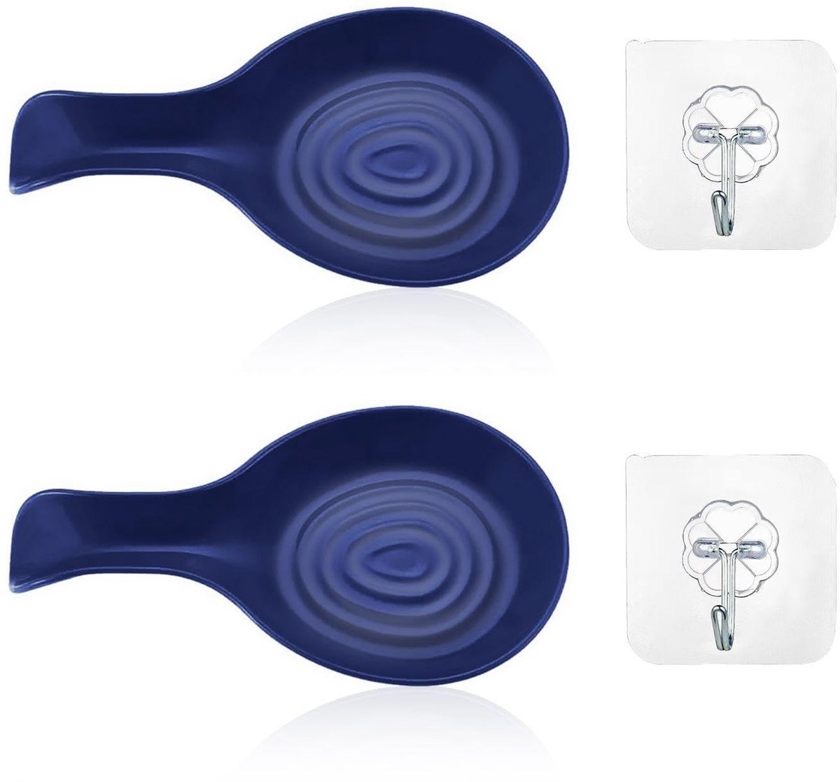 Dailygoods - Set van 2 Eetlepels met Zelfklevende Haken