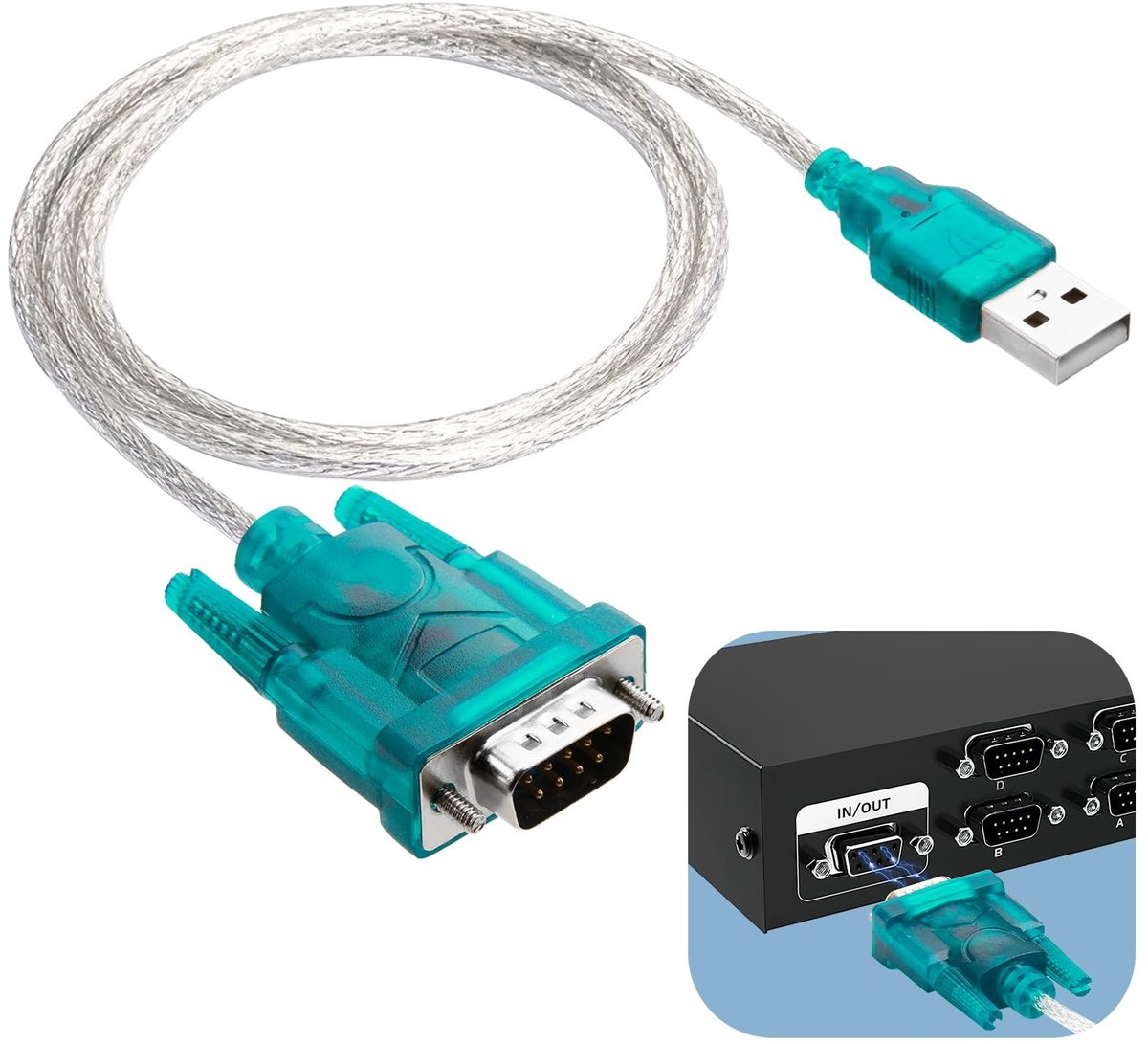 Dailygoods - USB naar RS232 Seriële Adapterkabel 80 cm voor Diverse Apparaten