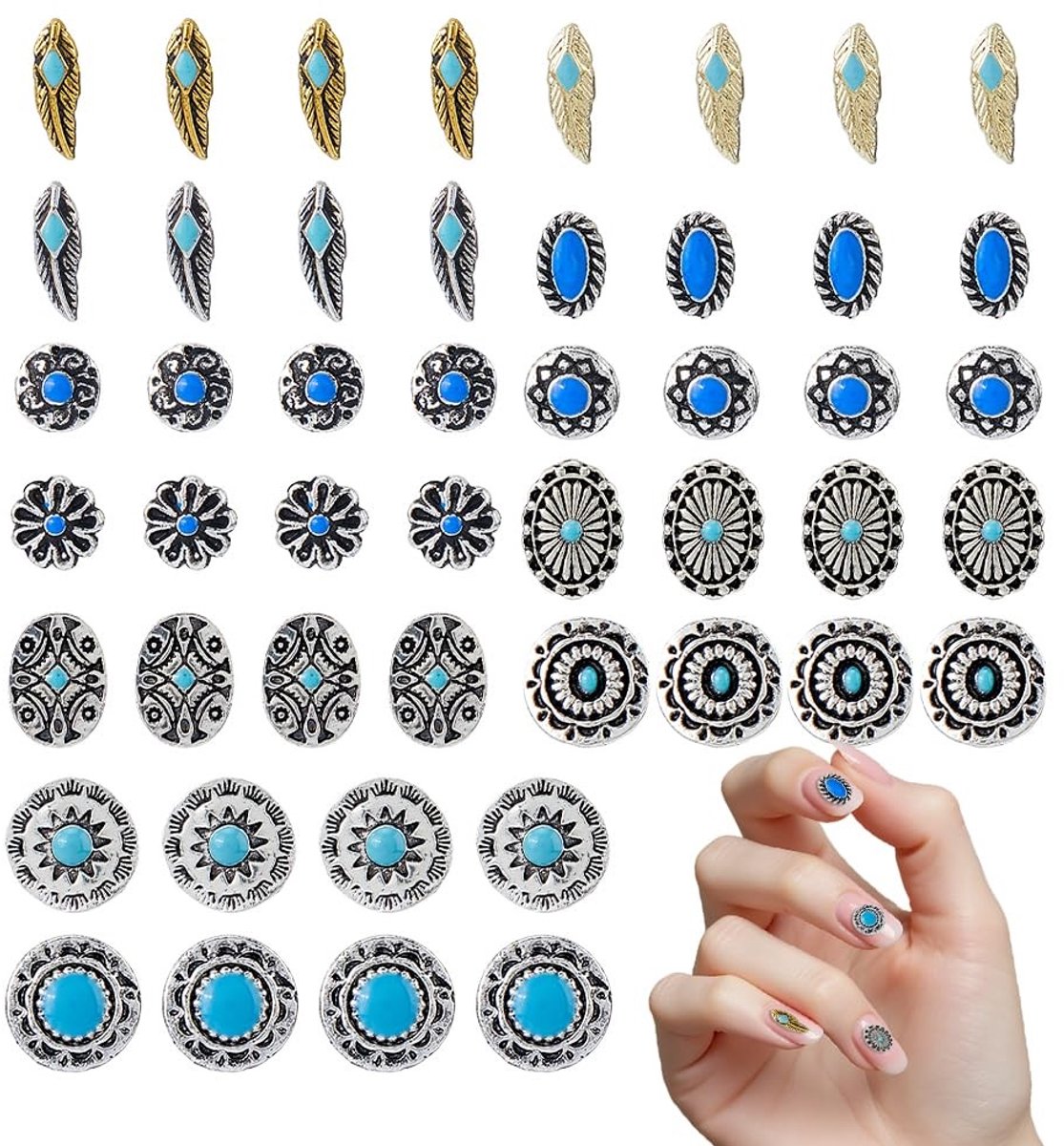 Dailygoods - Set van 72 Geëmailleerde Ornamenten voor Nagels en Doe-Het-Zelf Decoratie