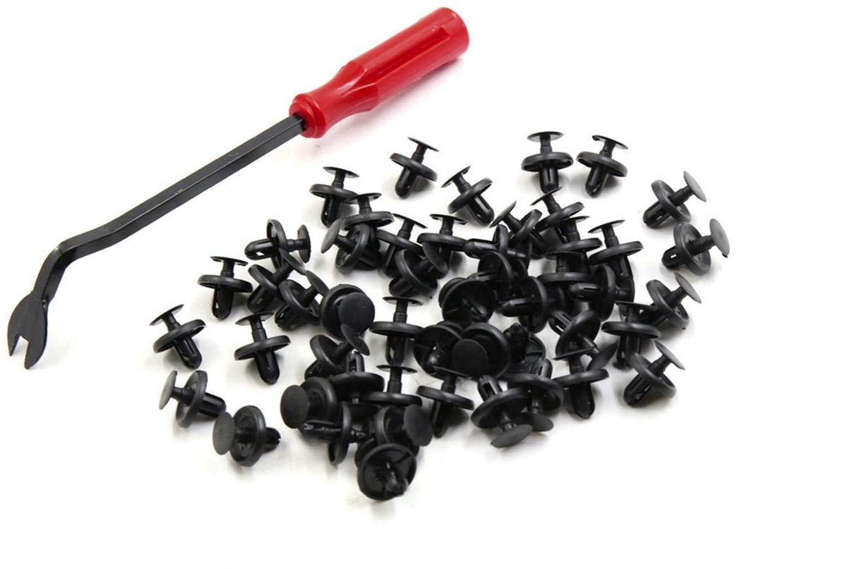 Dailygoods - 50 Stuks Autohouderclips met Kunststof Sluitverwijderaar