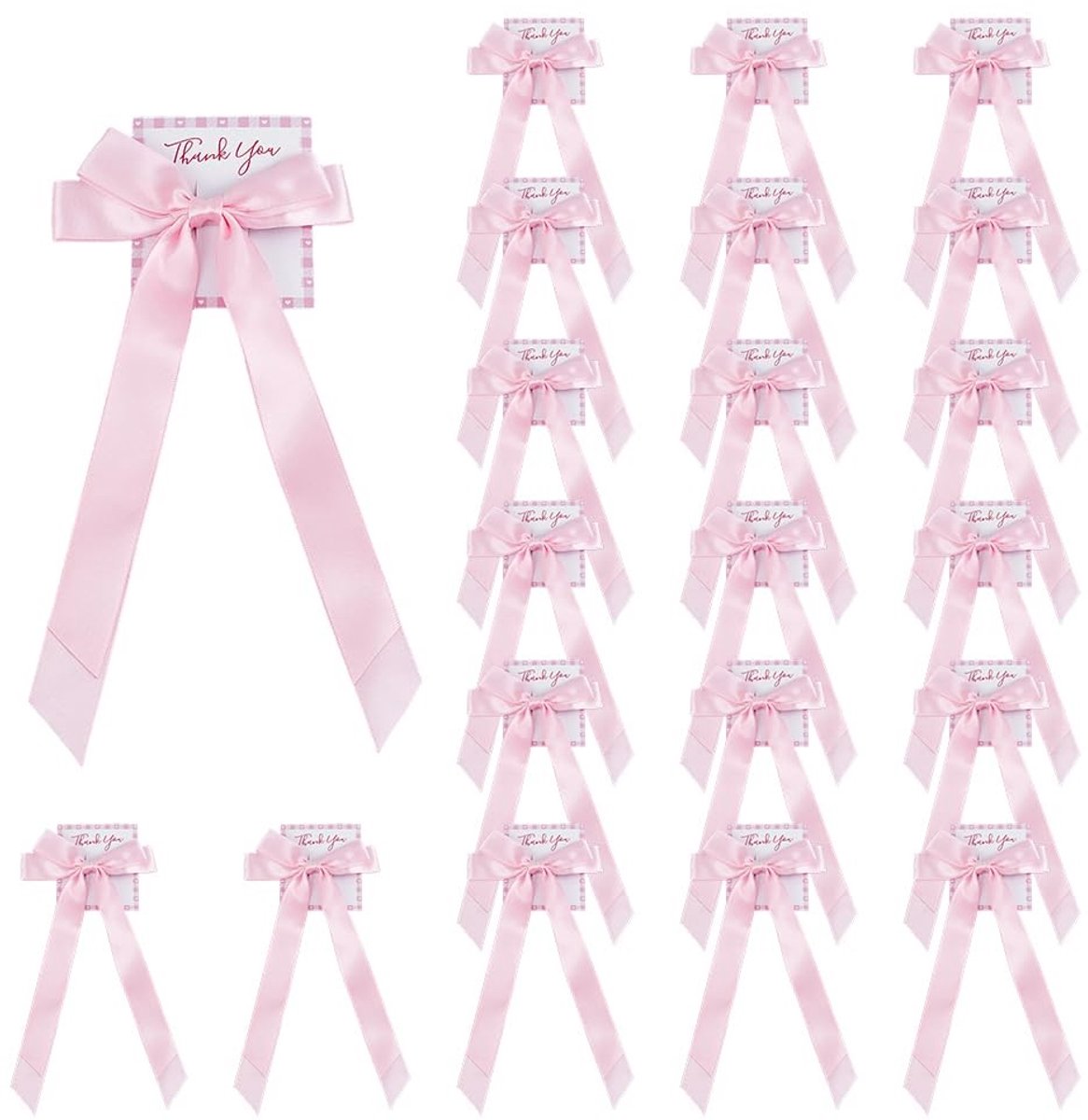 Dailygoods - 20 Sets Roze Satijnen Strik Haarclips voor Feestelijke Gelegenheden