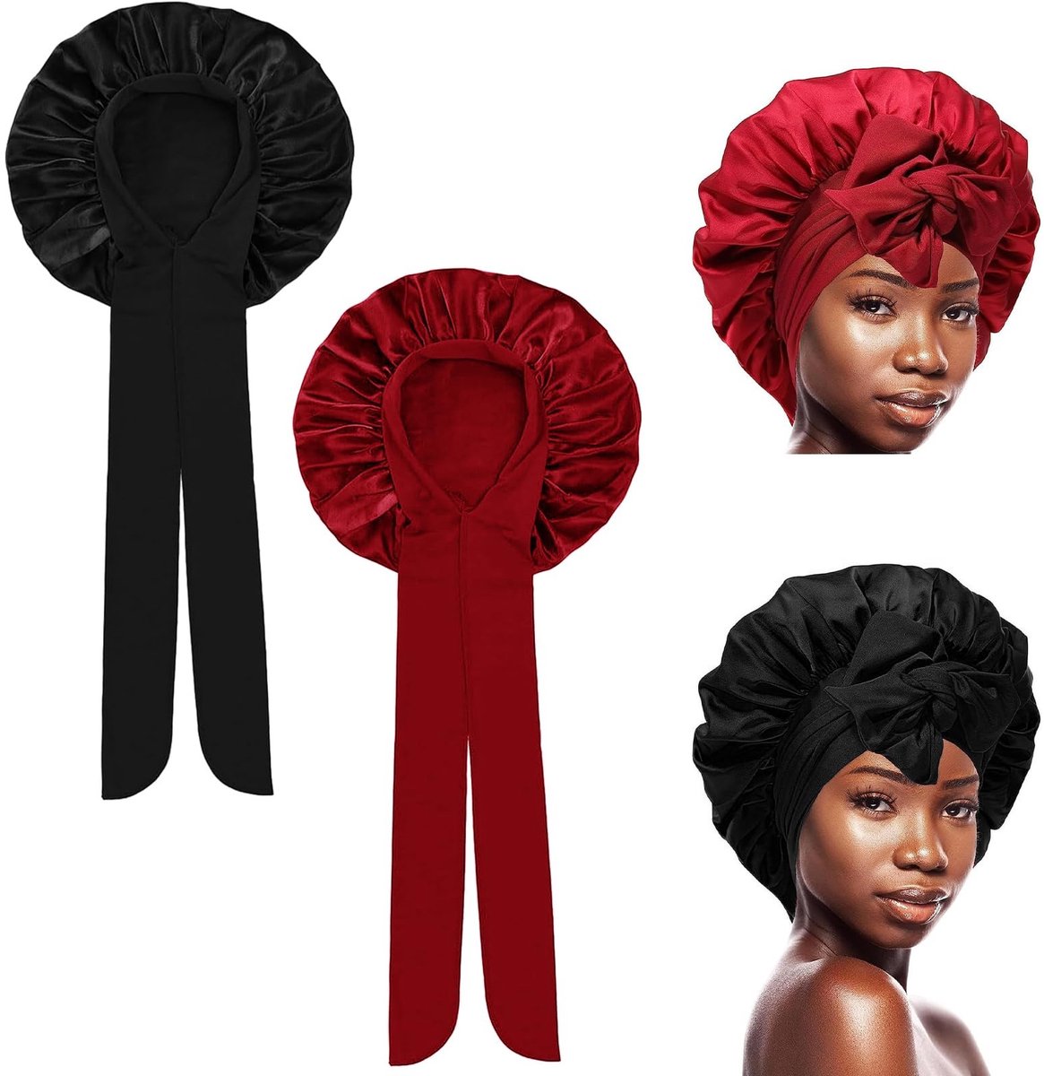 Dailygoods - Zijden Slaapkap voor Lang Haar met Bescherming
