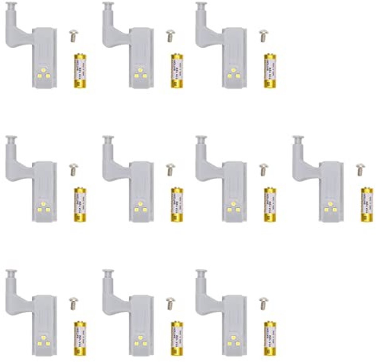 Dailygoods - Set van 10 LED Kastlichten met 3 Lampkralen per Licht