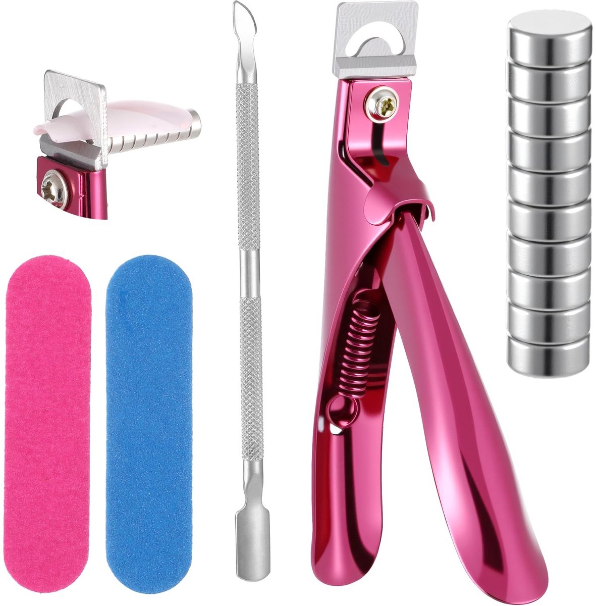 Dailygoods - Acryl Nagelknipper Set met Magneten en Nagelvijlen