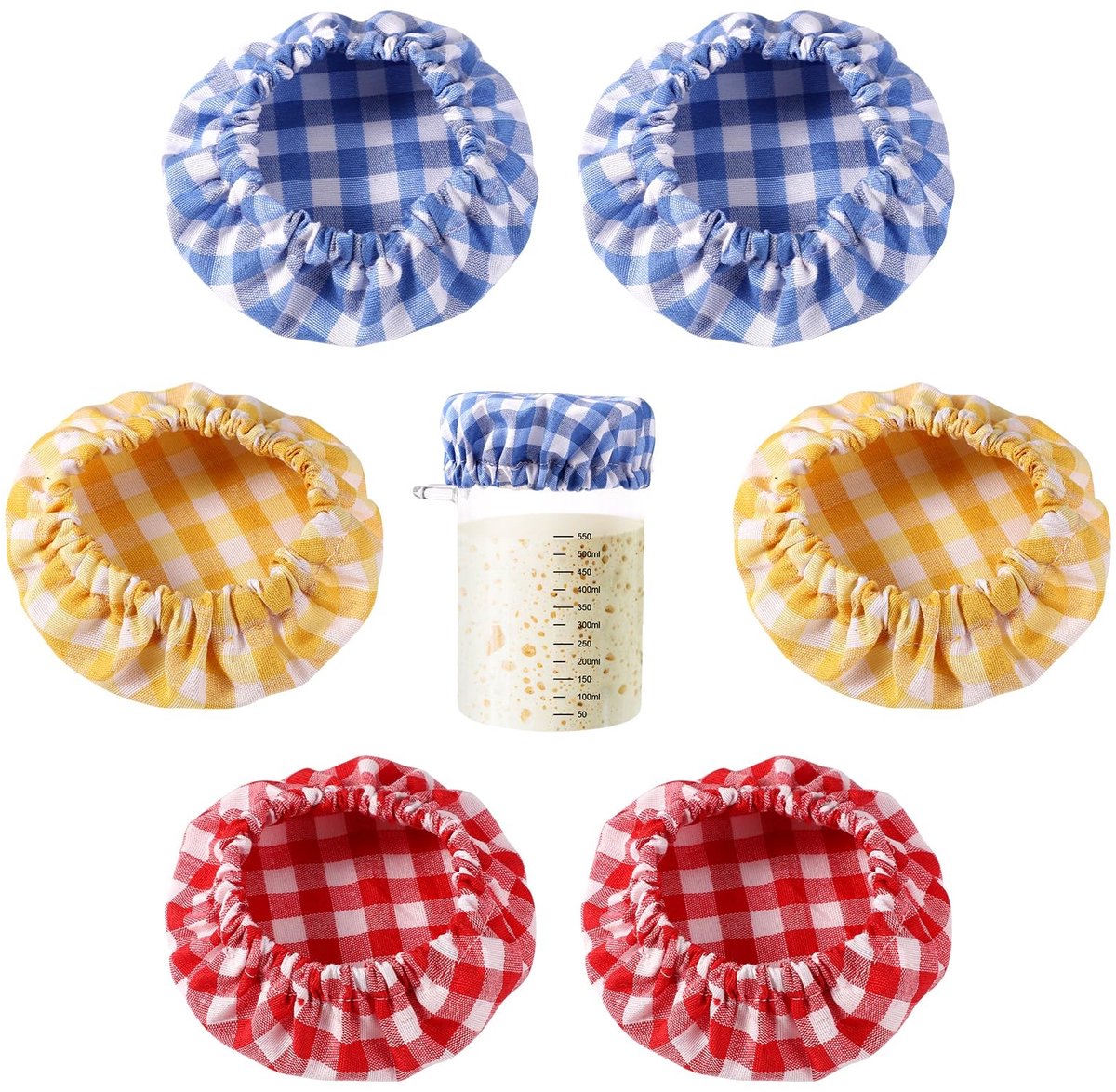 Dailygoods - Set van 6 Herbruikbare Katoenen Pothoezen voor Zuurdesem