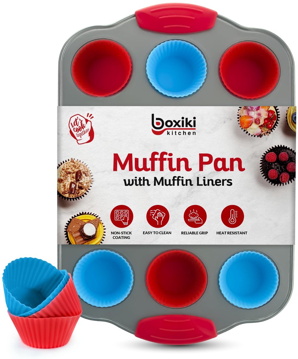 Dailygoods - Mini Muffinvorm met 12 Kopjes en Siliconen Voeringen