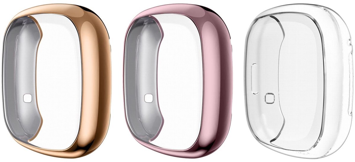 Dailygoods - 3-PACK Screen Protector Case voor Fitbit Versa 3/Sense