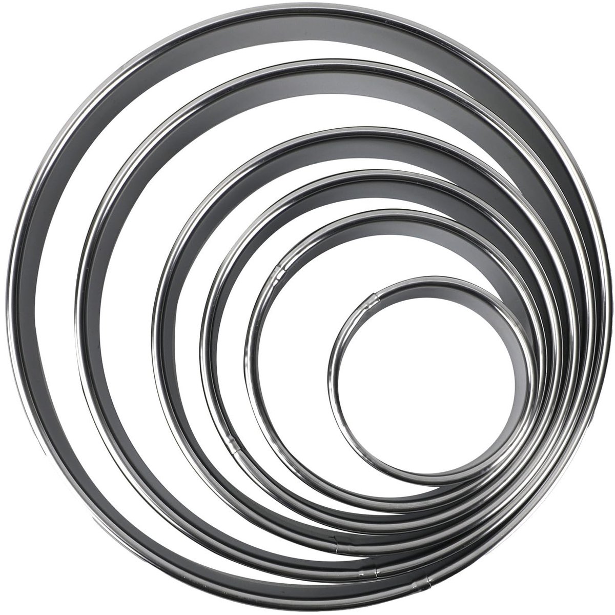 Dailygoods - Set van 6 Ronde Koekjesvormpjes van Roestvrijstaal