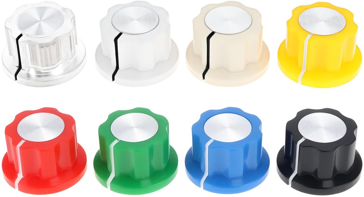Dailygoods - Set van 8 As Potentiometer Knoppen voor Gitaar Effect Pedaal