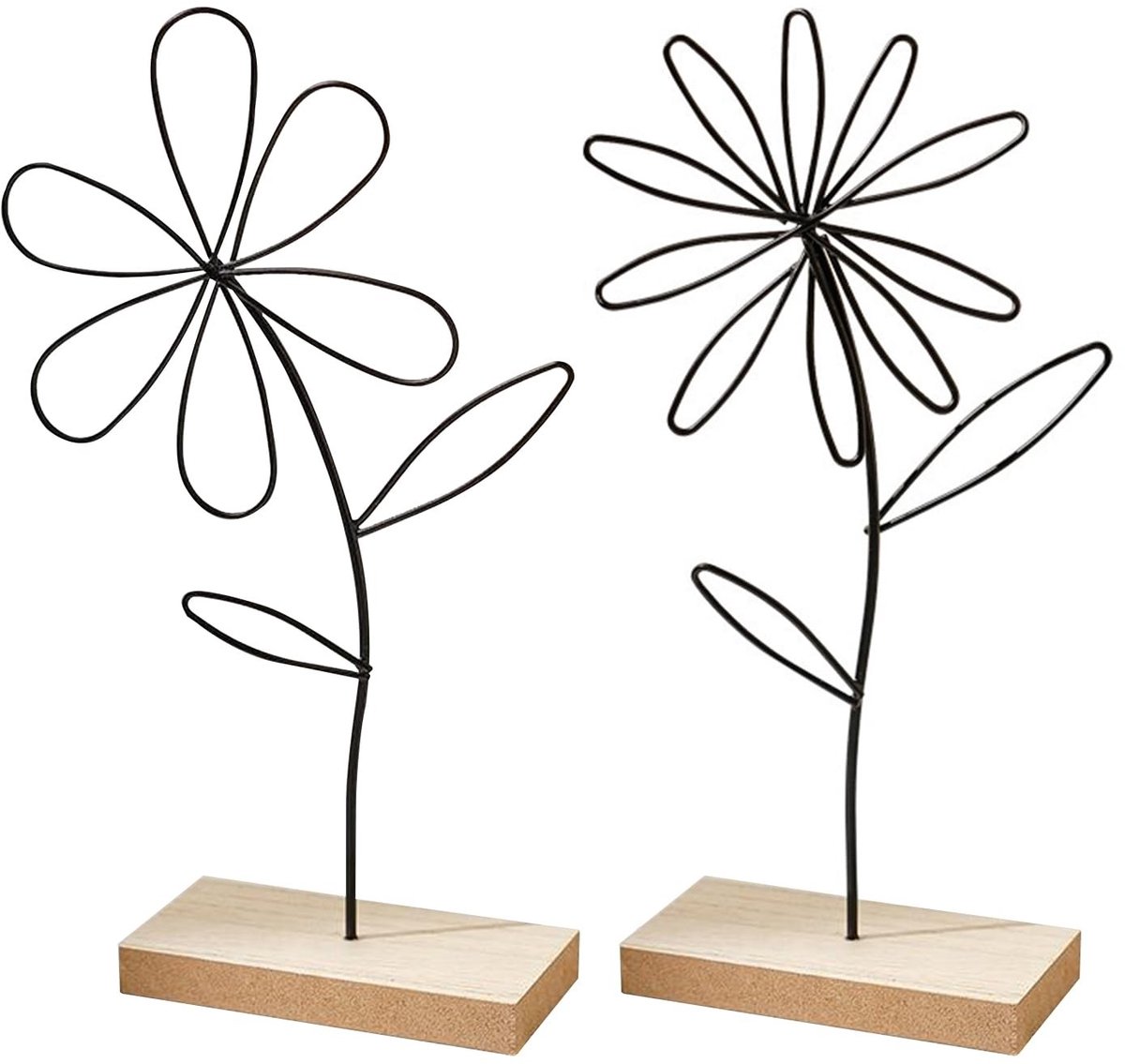 Dailygoods - 2 Stuks Smeedijzeren Bloemendecoratie voor Huis
