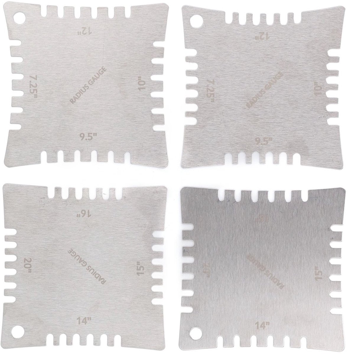 Dailygoods - Set van 4 Notched Radius Gauge voor Gitaren van RVS
